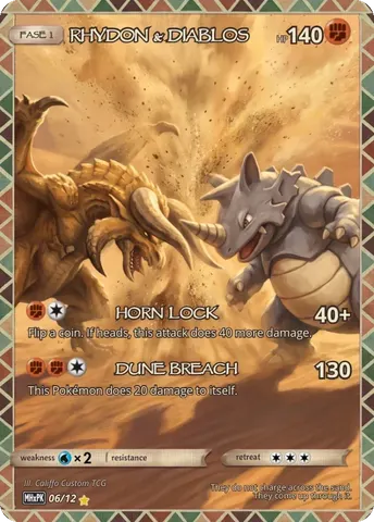 Rhydon × Diablos — custom Monster Hunter crossover card | CaliffoCustomTCG