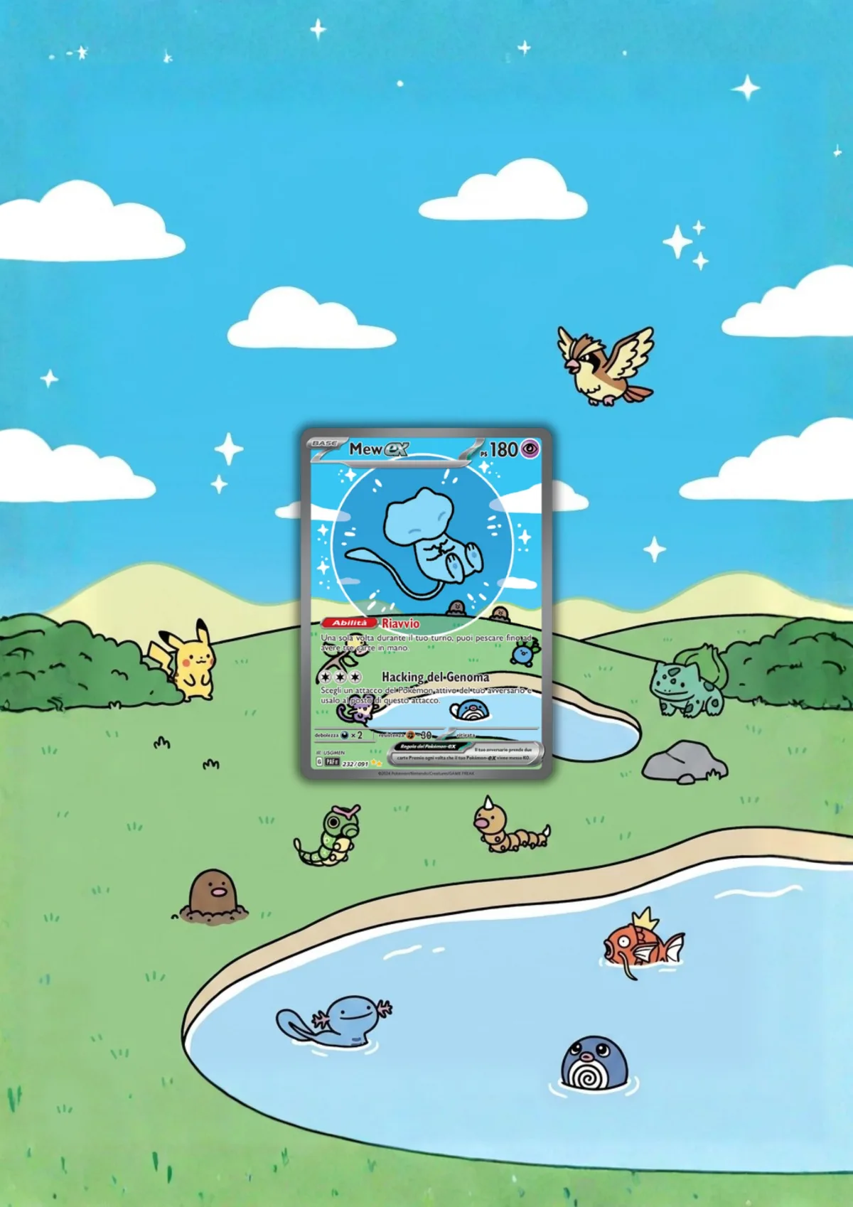 Bubble Mew — Paldean Fates framed extended art | CaliffoCustomTCG