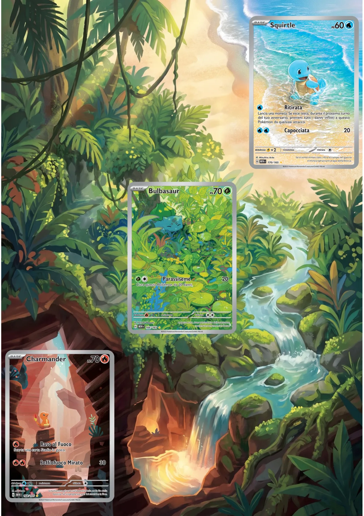 Extended art Kanto Starters — Pokemon 151 · Frame | CaliffoCustomTCG