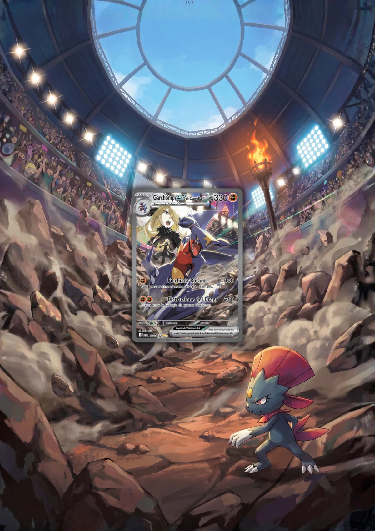 Extended art Cynthia's Garchomp — Destined Rivals · Frame | CaliffoCustomTCG