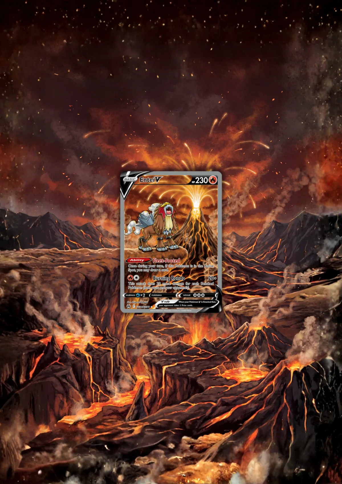 Extended art Entei — Crown Zenith · Frame | CaliffoCustomTCG