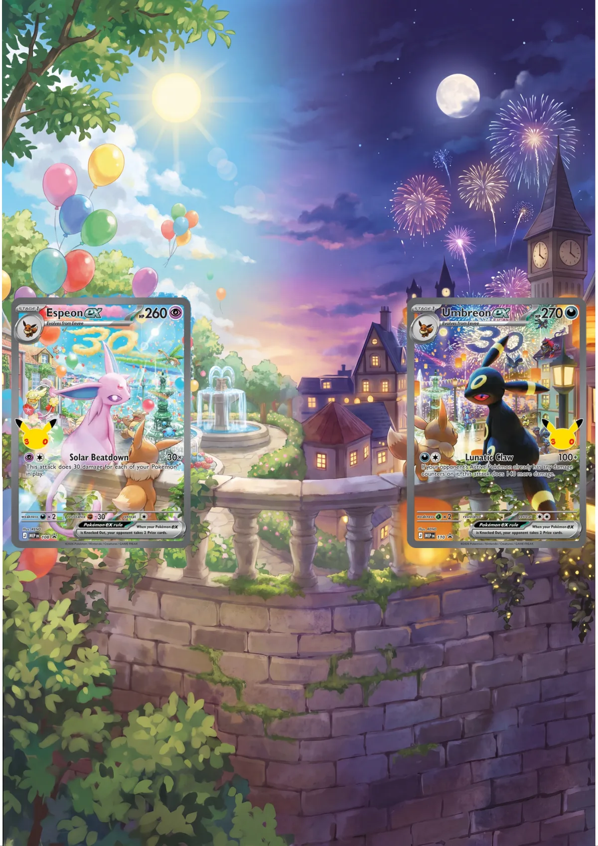Extended art Espeon & Umbreon — Mega Evolution Promos · Frame | CaliffoCustomTCG