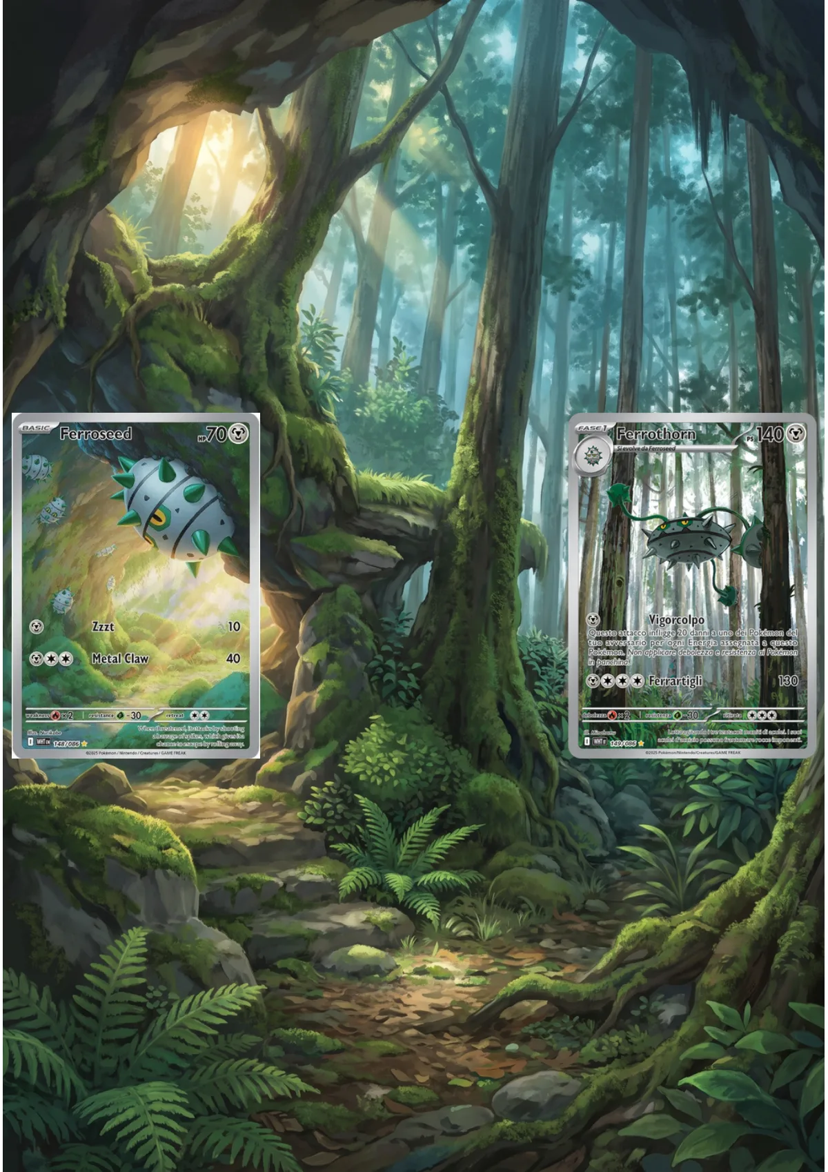 Extended art Ferrothorn & Ferroseed — White Flare · Frame | CaliffoCustomTCG