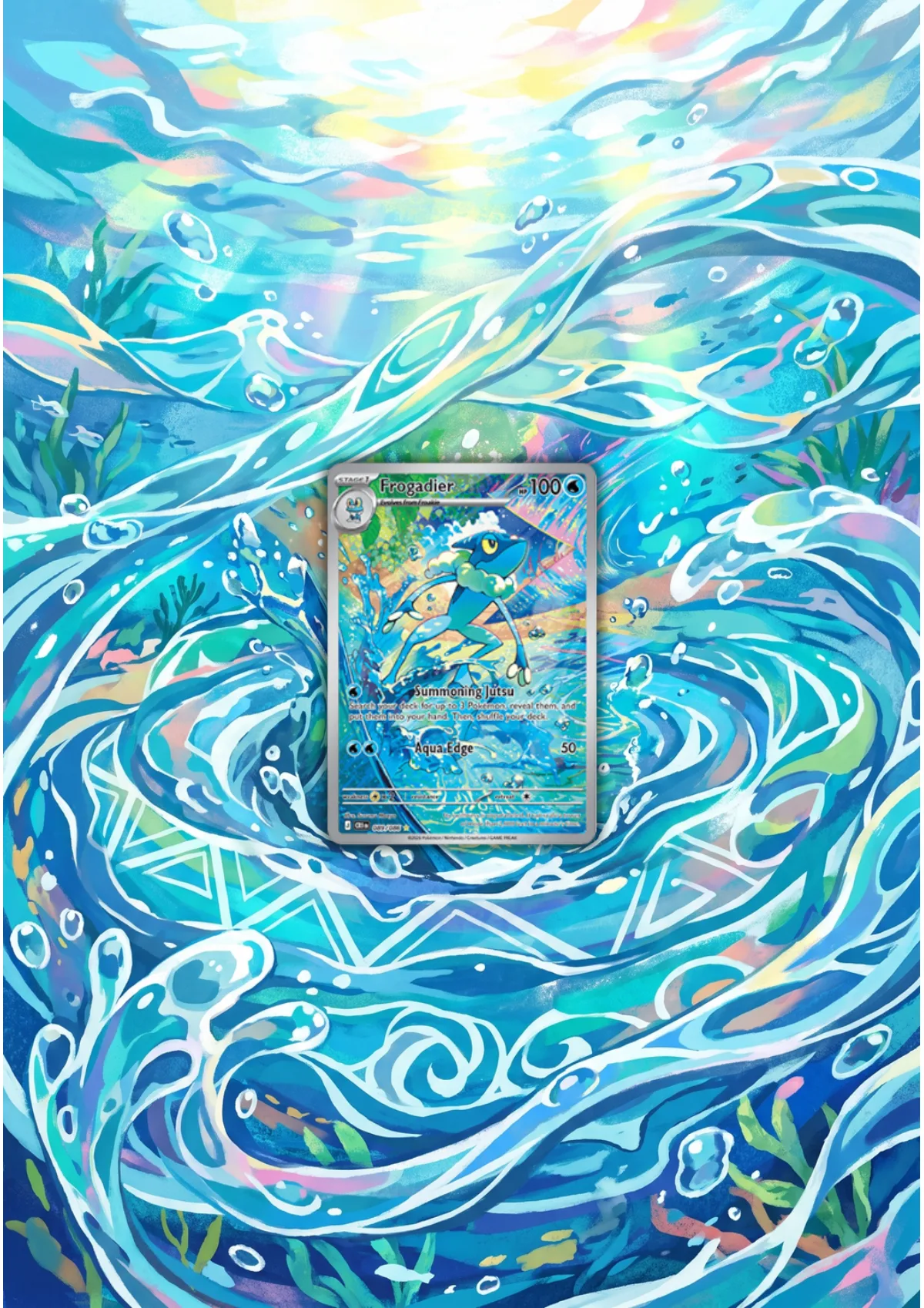 Extended art Frogadier — Chaos Rising · Frame | CaliffoCustomTCG
