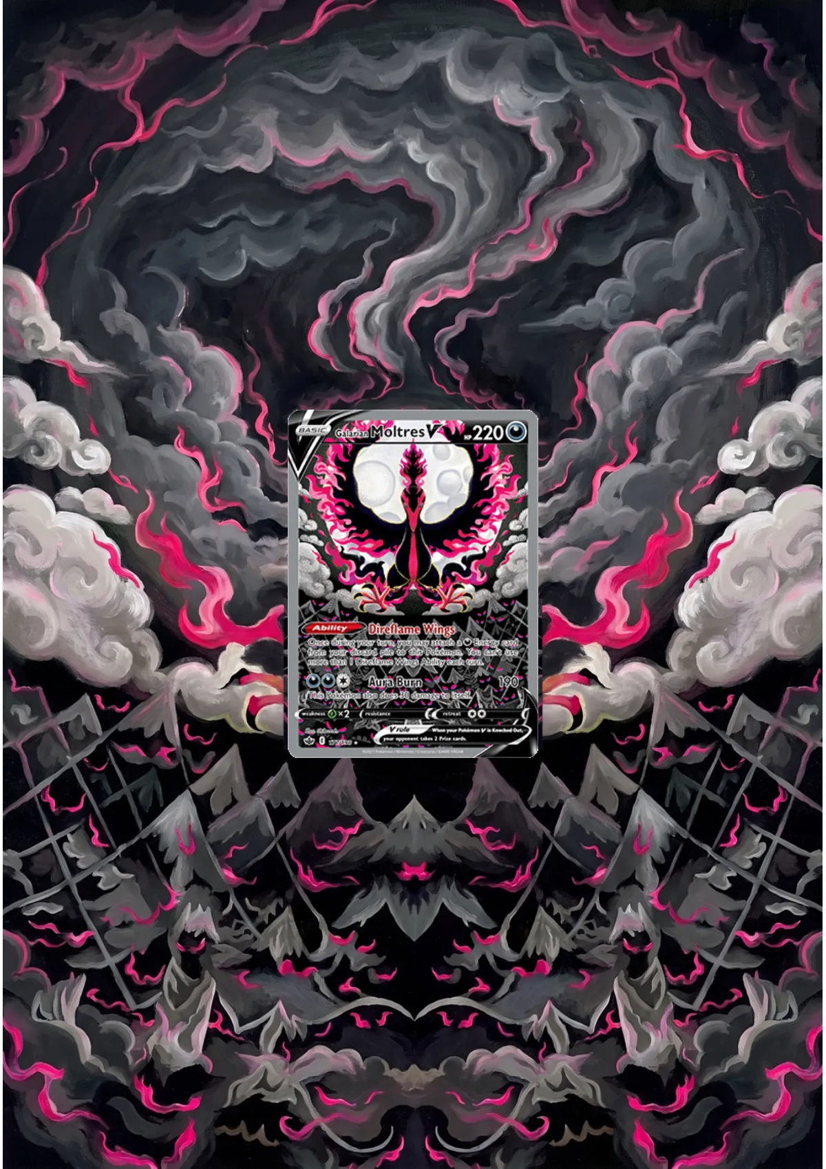 Extended art Galarian Moltres — Chilling Reign · Frame | CaliffoCustomTCG