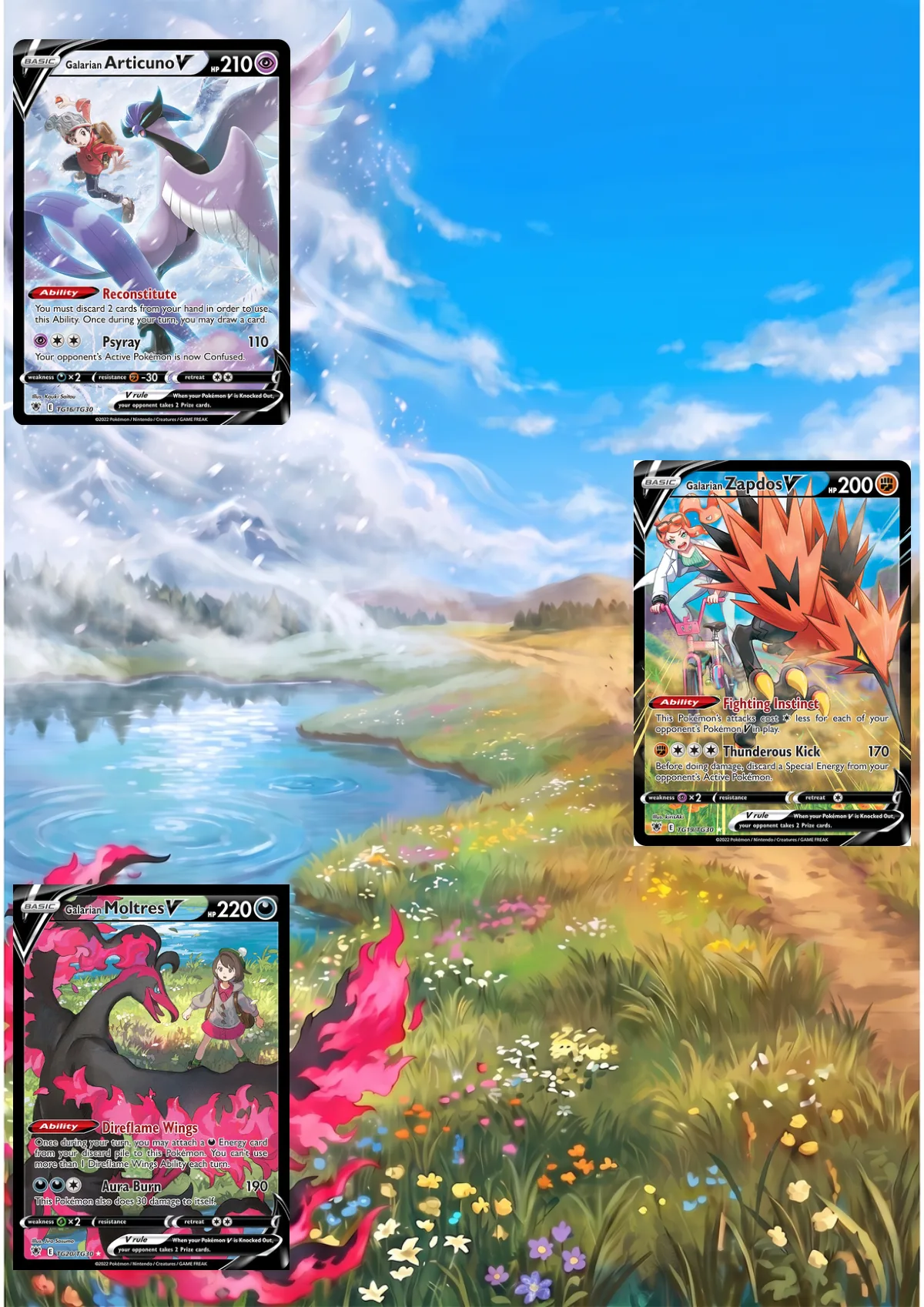 Extended art Galarian Birds — Astral Radiance · Frame | CaliffoCustomTCG
