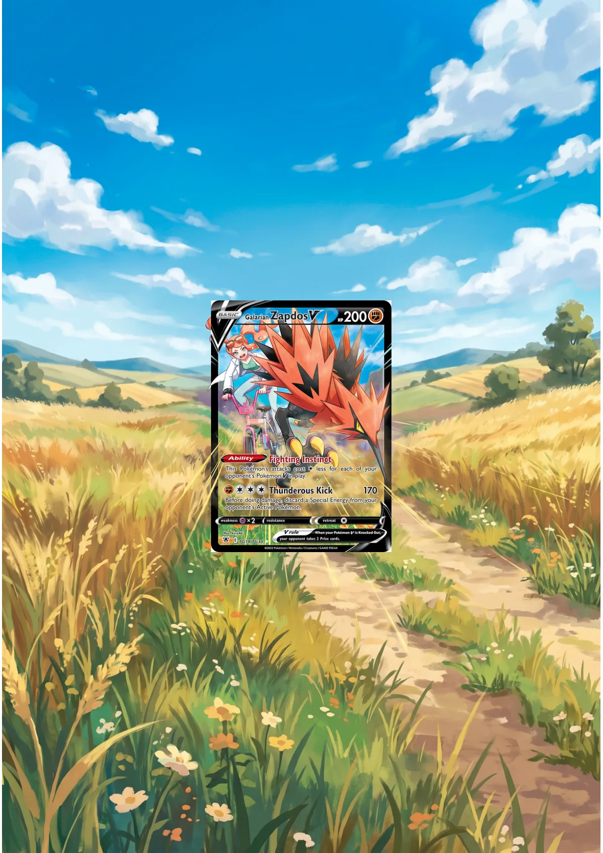 Extended art Galarian Zapdos — Astral Radiance · Frame | CaliffoCustomTCG