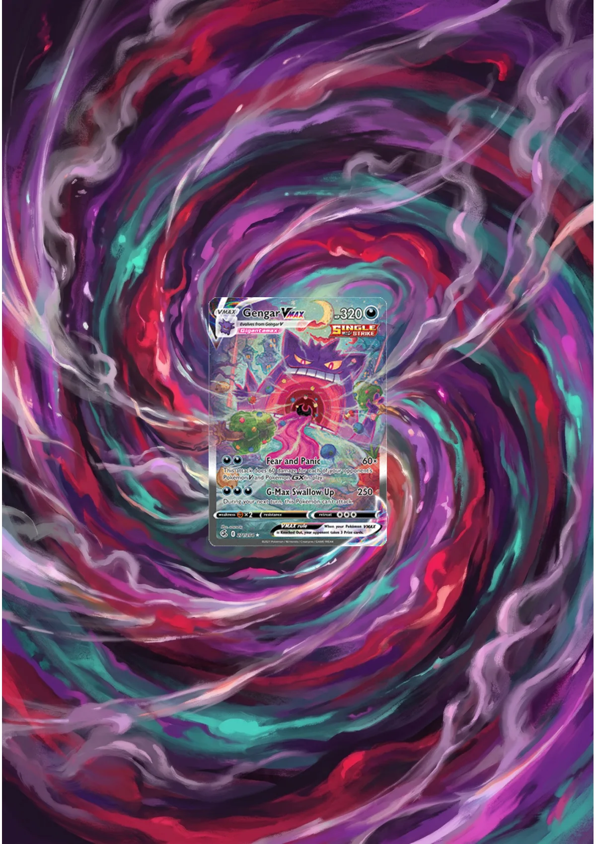 Extended art Gengar Vmax — Fusion Strike · Frame | CaliffoCustomTCG