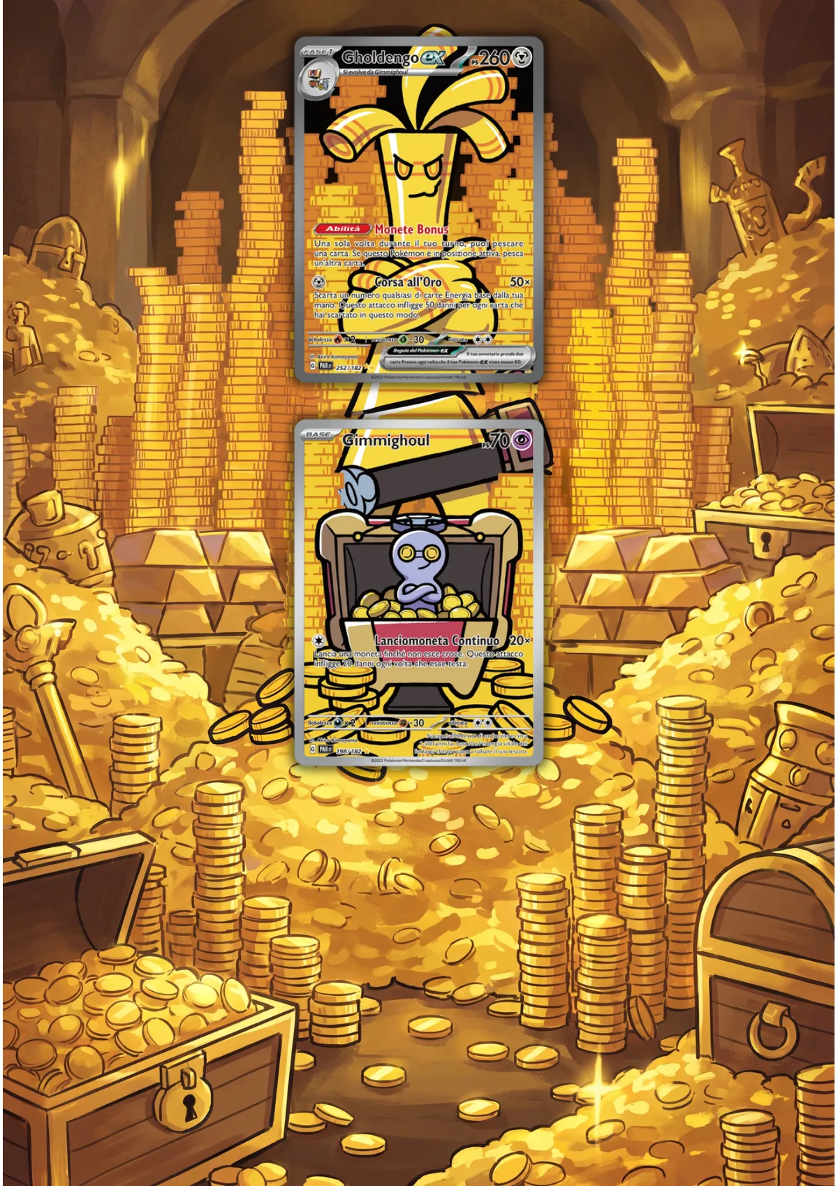Extended art Gimmighoul & Gholdengo — Paradox Rift · Frame | CaliffoCustomTCG