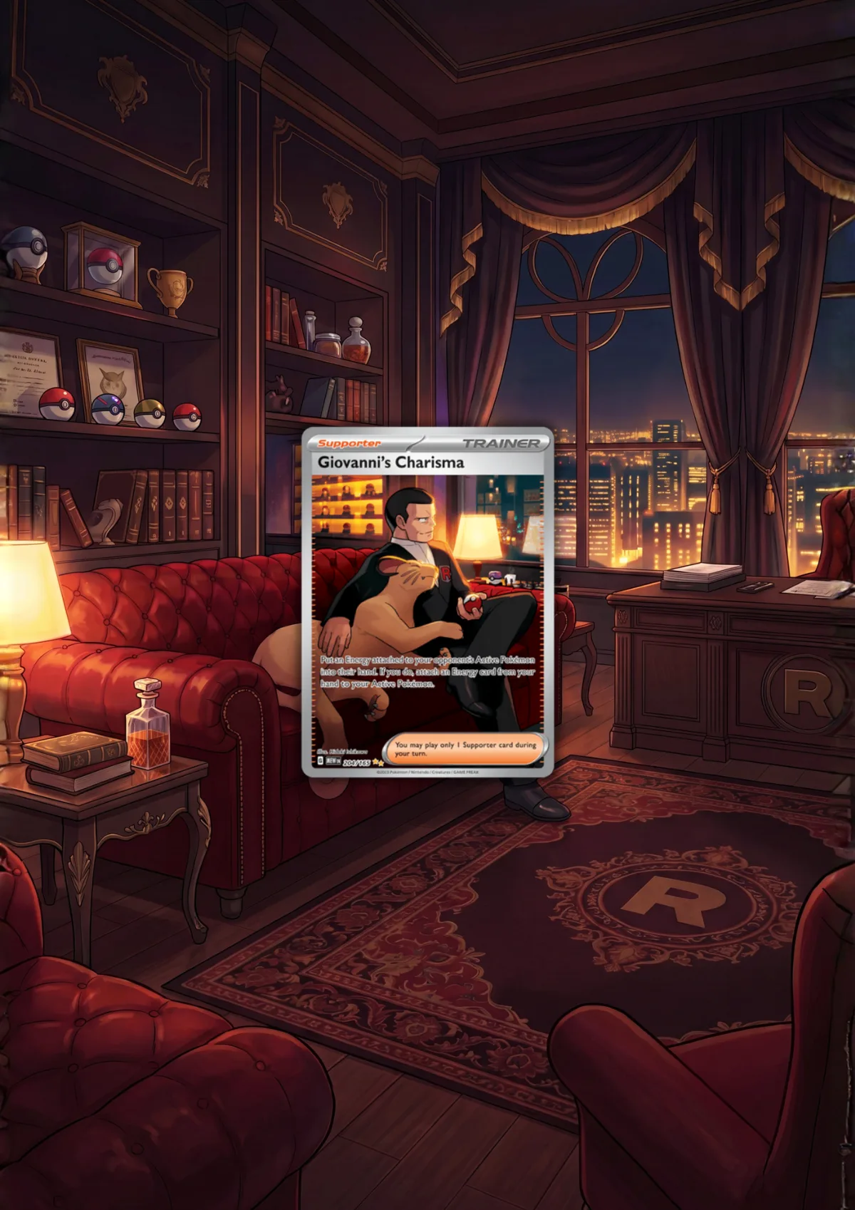 Extended art Giovanni's Charisma — Pokemon 151 · Frame | CaliffoCustomTCG