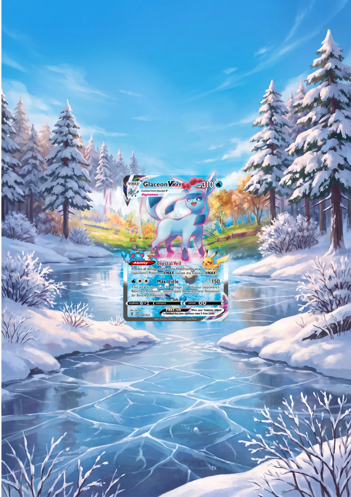Extended art Glaceon — Evolving Skies · Frame | CaliffoCustomTCG
