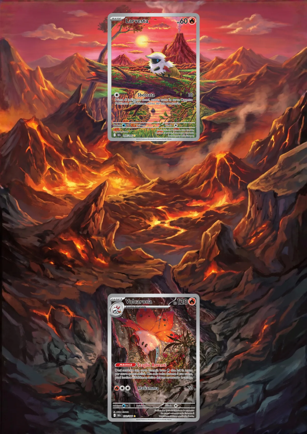 Extended art Larvesta & Volcarona — Black Bolt · Frame | CaliffoCustomTCG