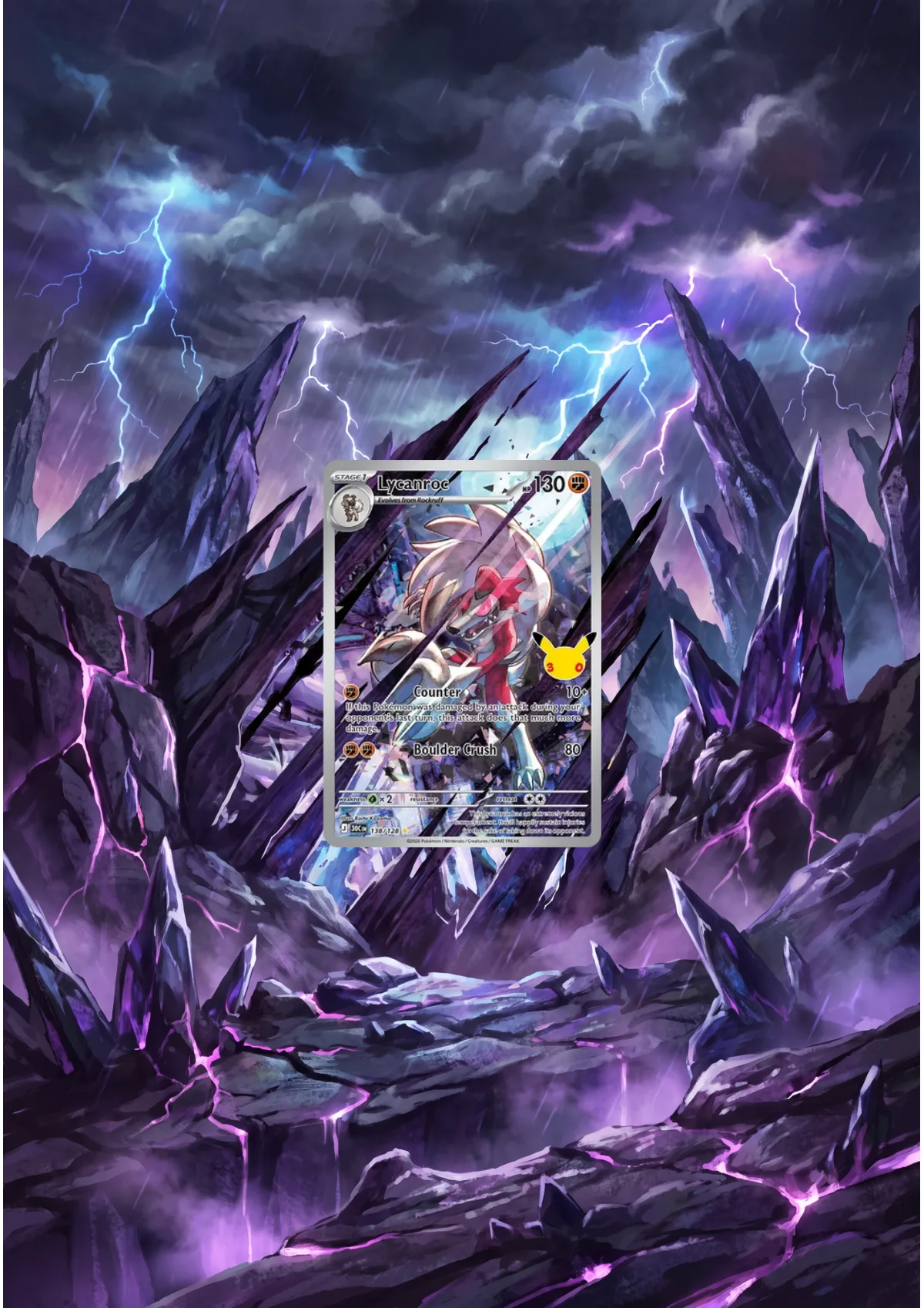 Extended art Lycanroc — 30th Anniversary · Frame | CaliffoCustomTCG