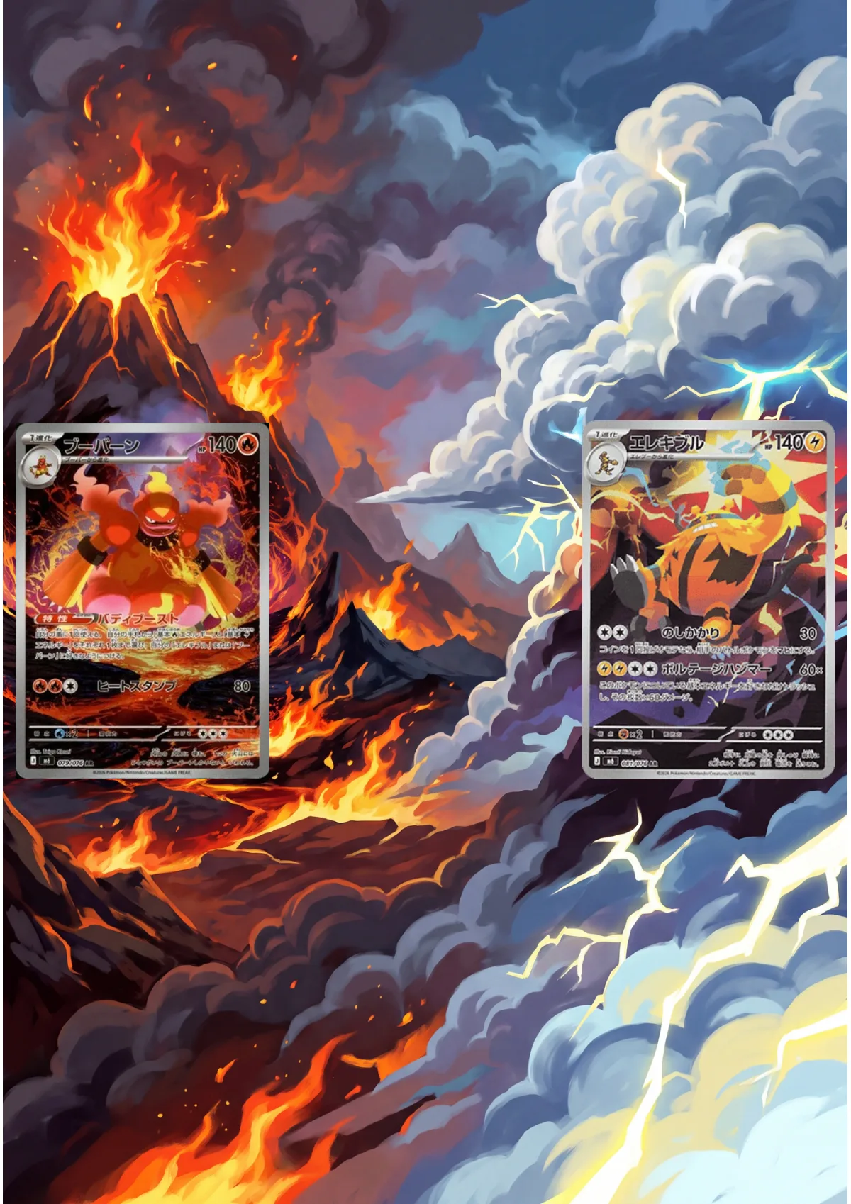 Extended art Magmortar & Electivire — Storm Emerald · Frame | CaliffoCustomTCG