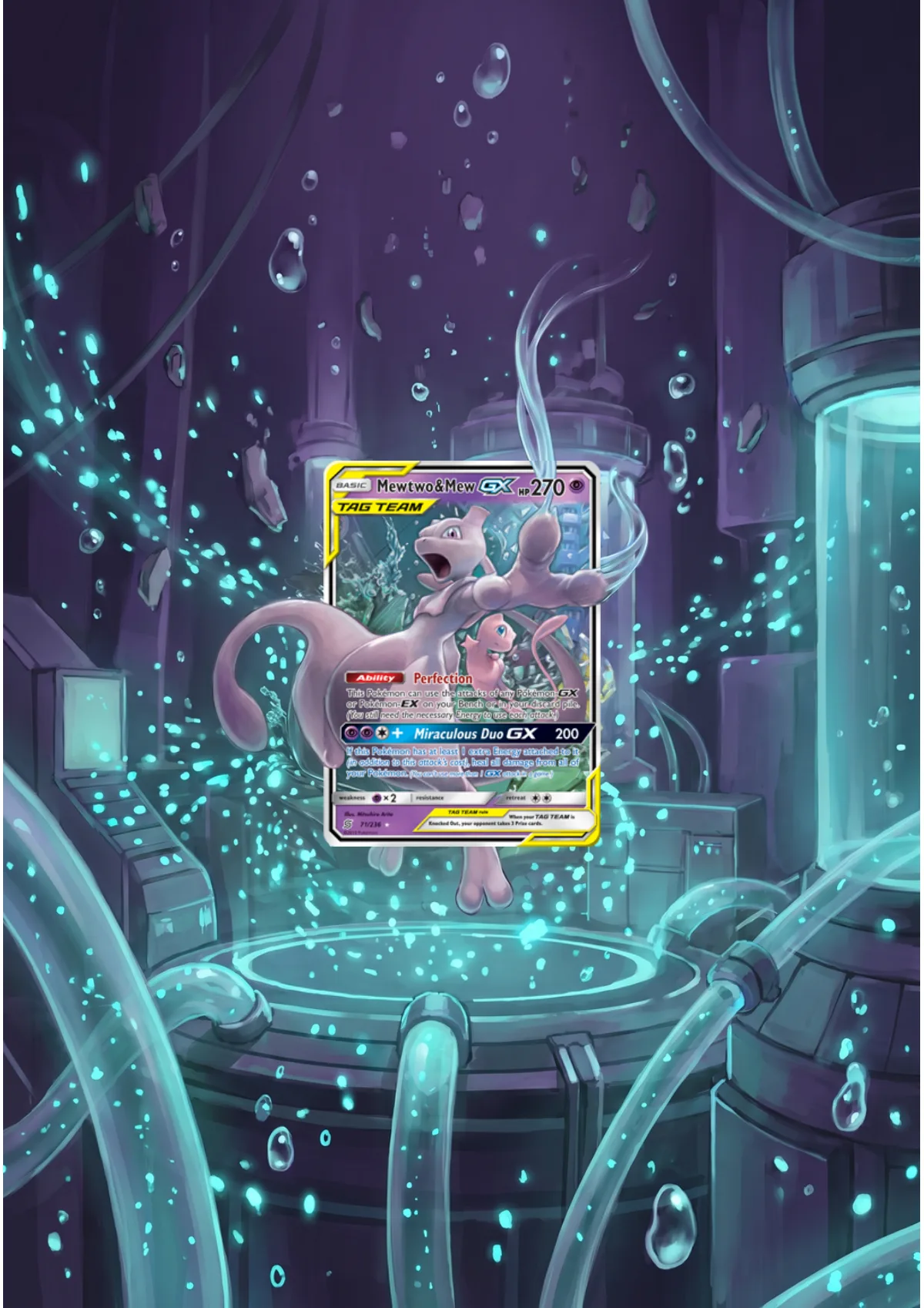 Extended art Mewtwo & Mew — Unfied Minds · Frame | CaliffoCustomTCG
