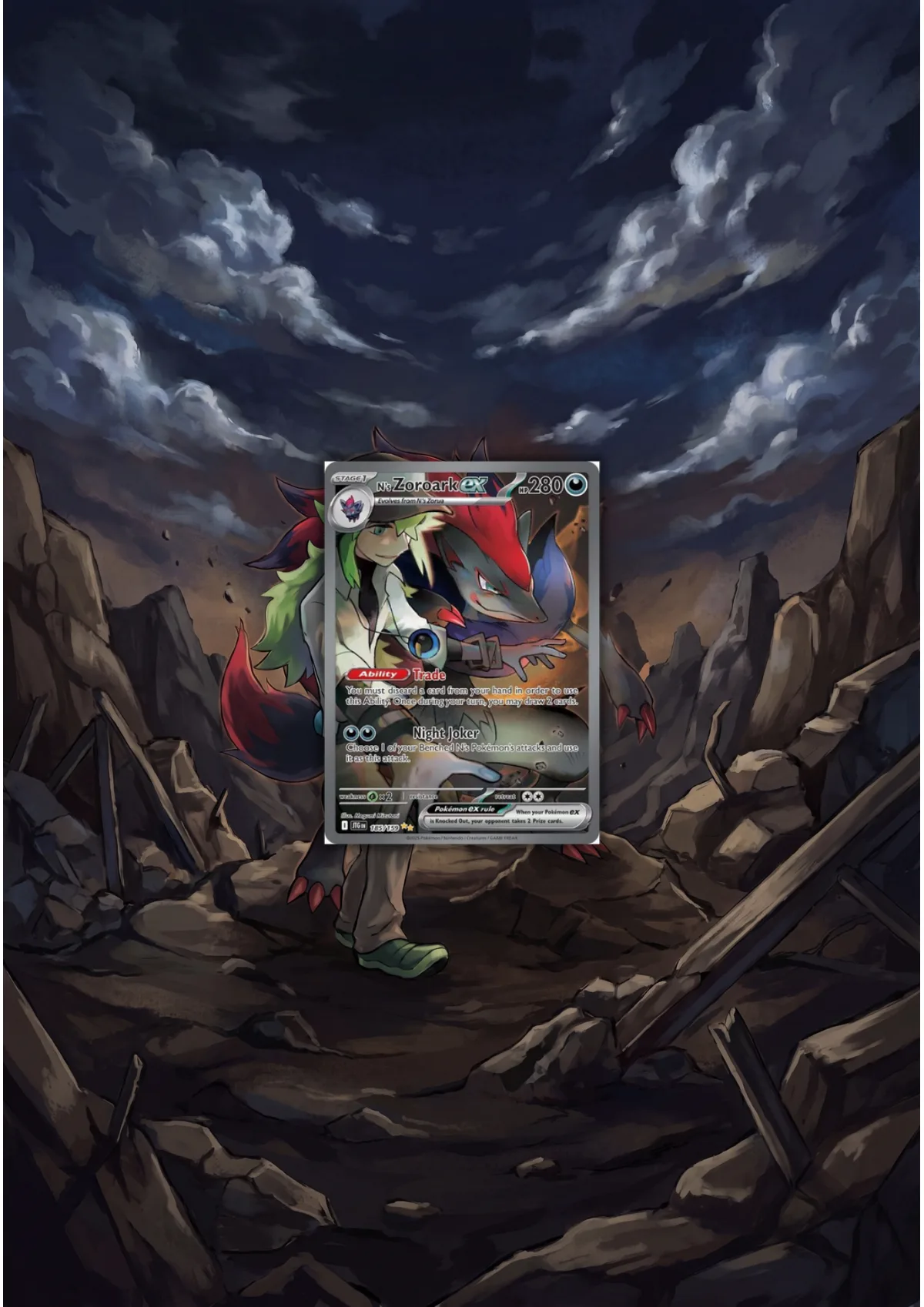 Extended art N's Zoroark — Journey Together · Frame | CaliffoCustomTCG