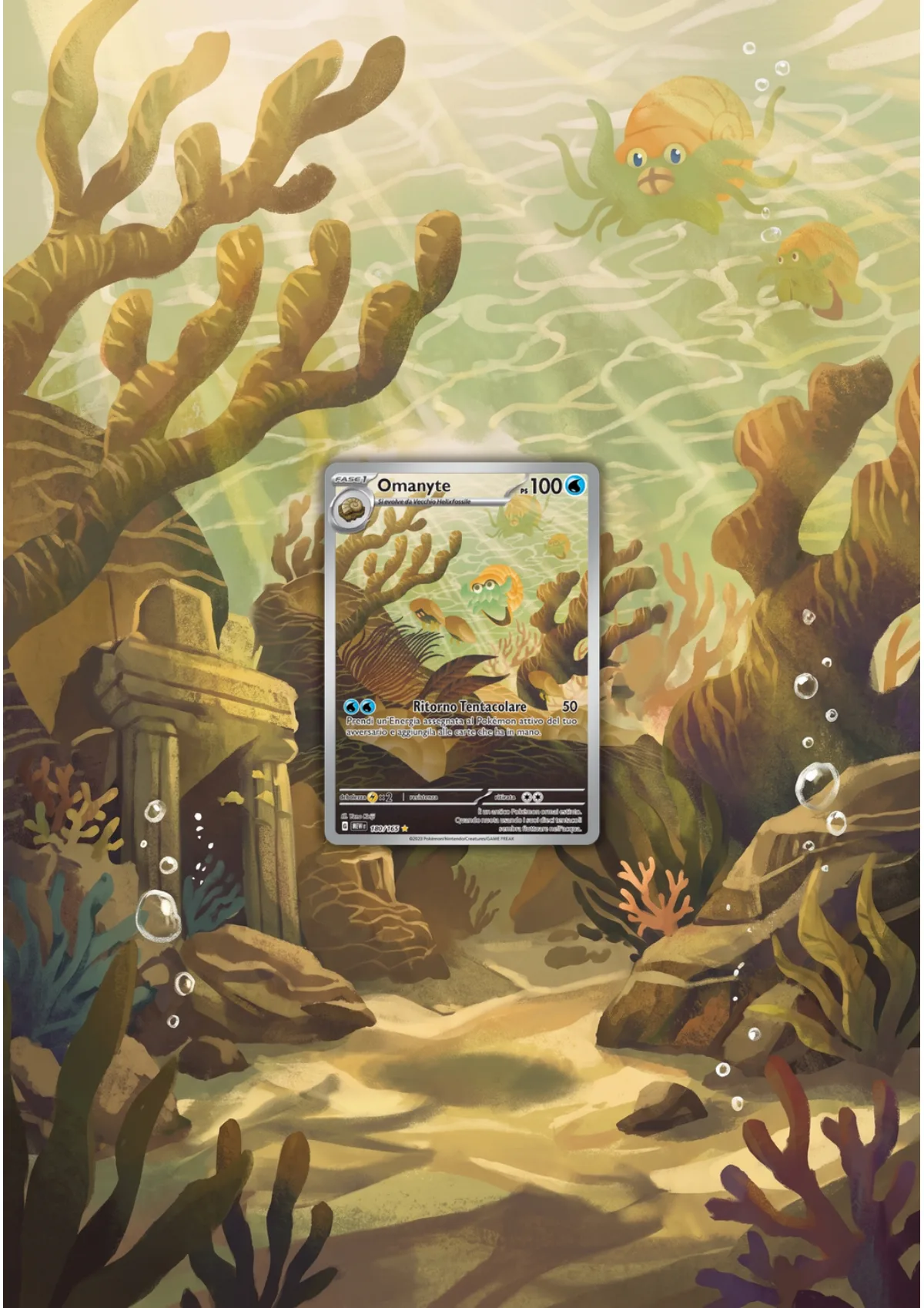 Extended art Omanyte — Pokemon 151 · Frame | CaliffoCustomTCG