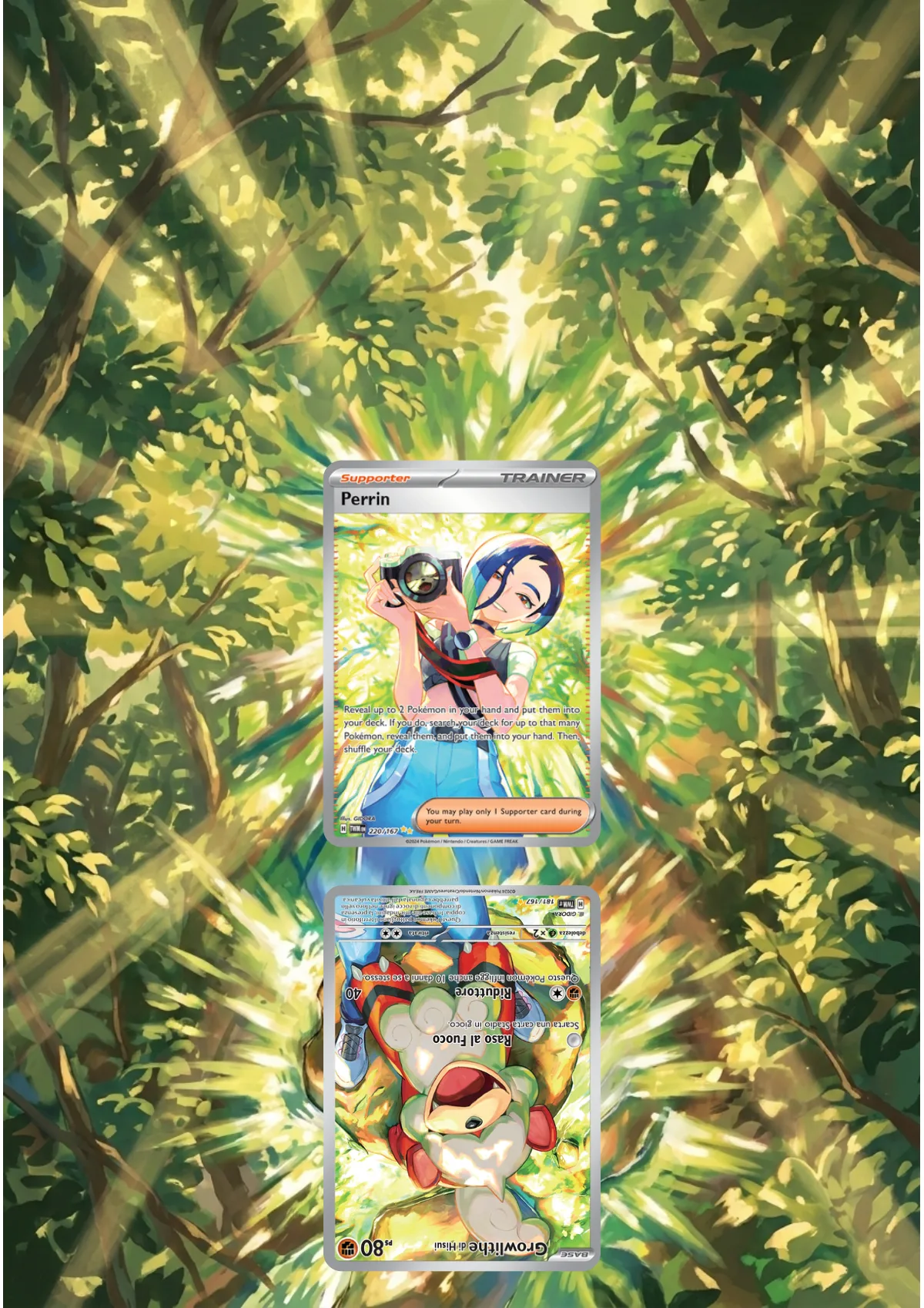 Extended art Perrin & Growlithe — Twilight Masquerade · Frame | CaliffoCustomTCG