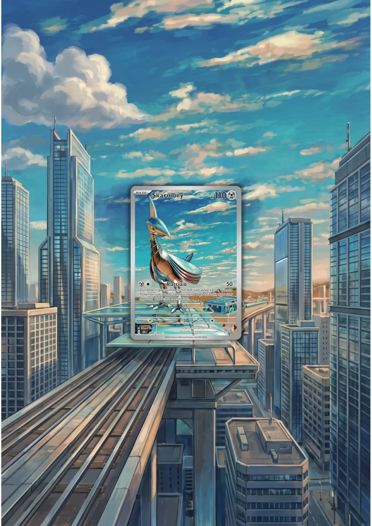 Extended art Skarmory — Surging Sparks · Frame | CaliffoCustomTCG