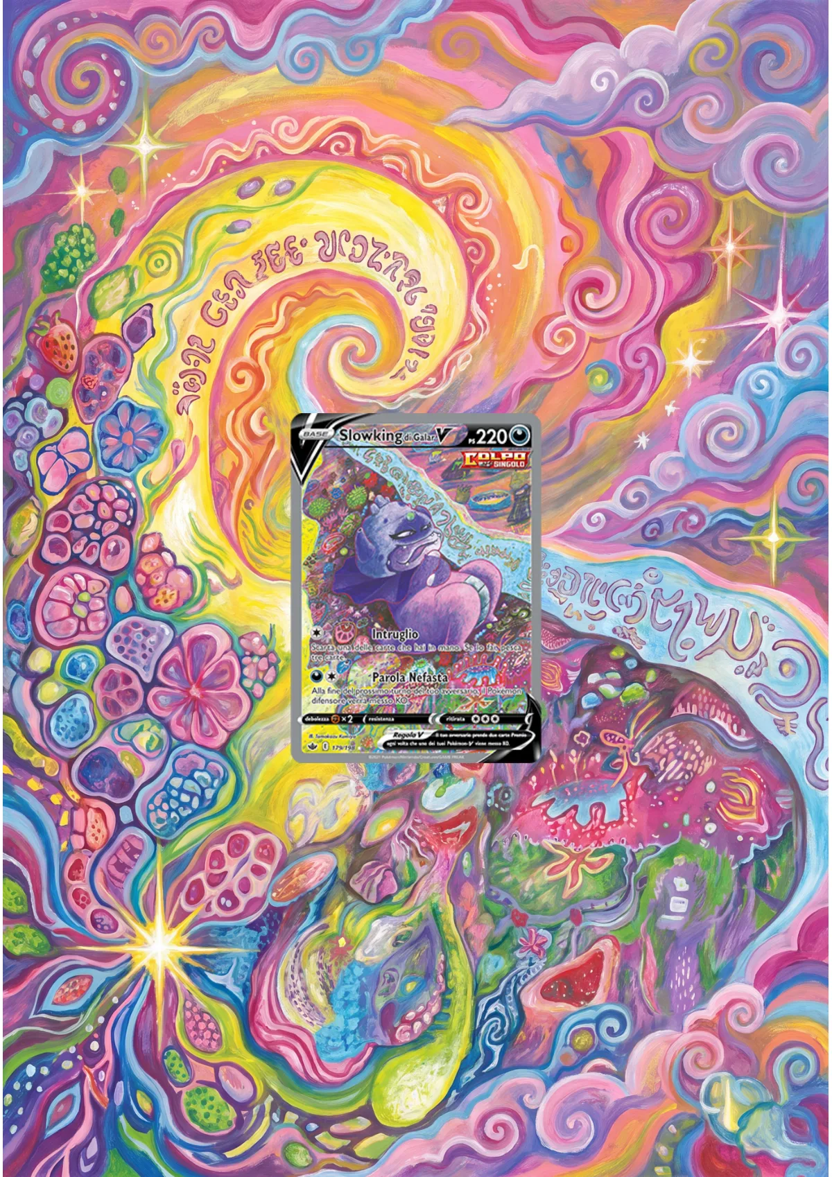 Extended art Galarian Slowking — Chilling Reign · Frame | CaliffoCustomTCG