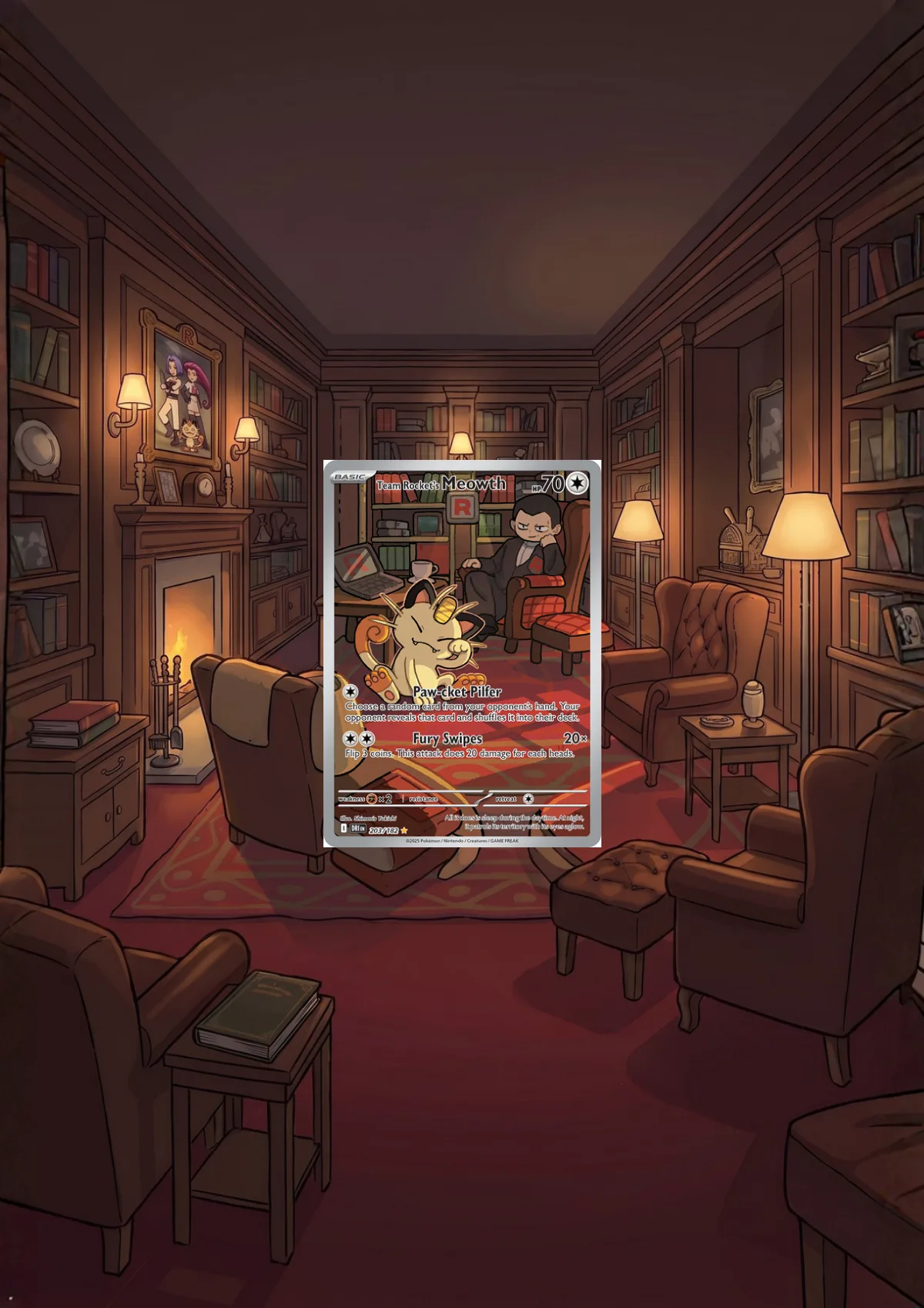 Extended art Meowth — Destined Rivals · Frame | CaliffoCustomTCG