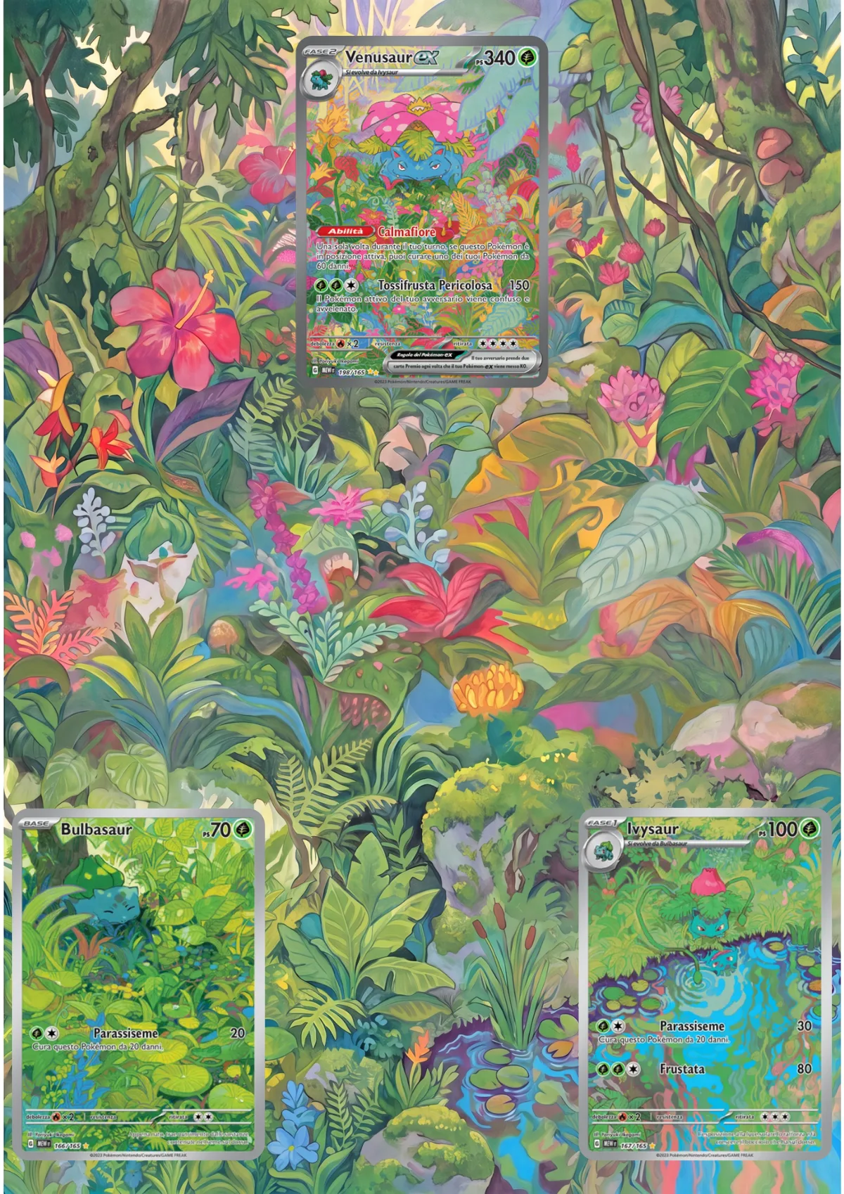 Venusaur Line — Pokemon 151 framed extended art | CaliffoCustomTCG