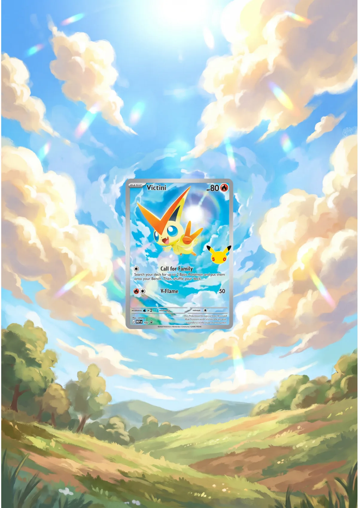 Extended art Victini — Mega Evolution Promos · Frame | CaliffoCustomTCG