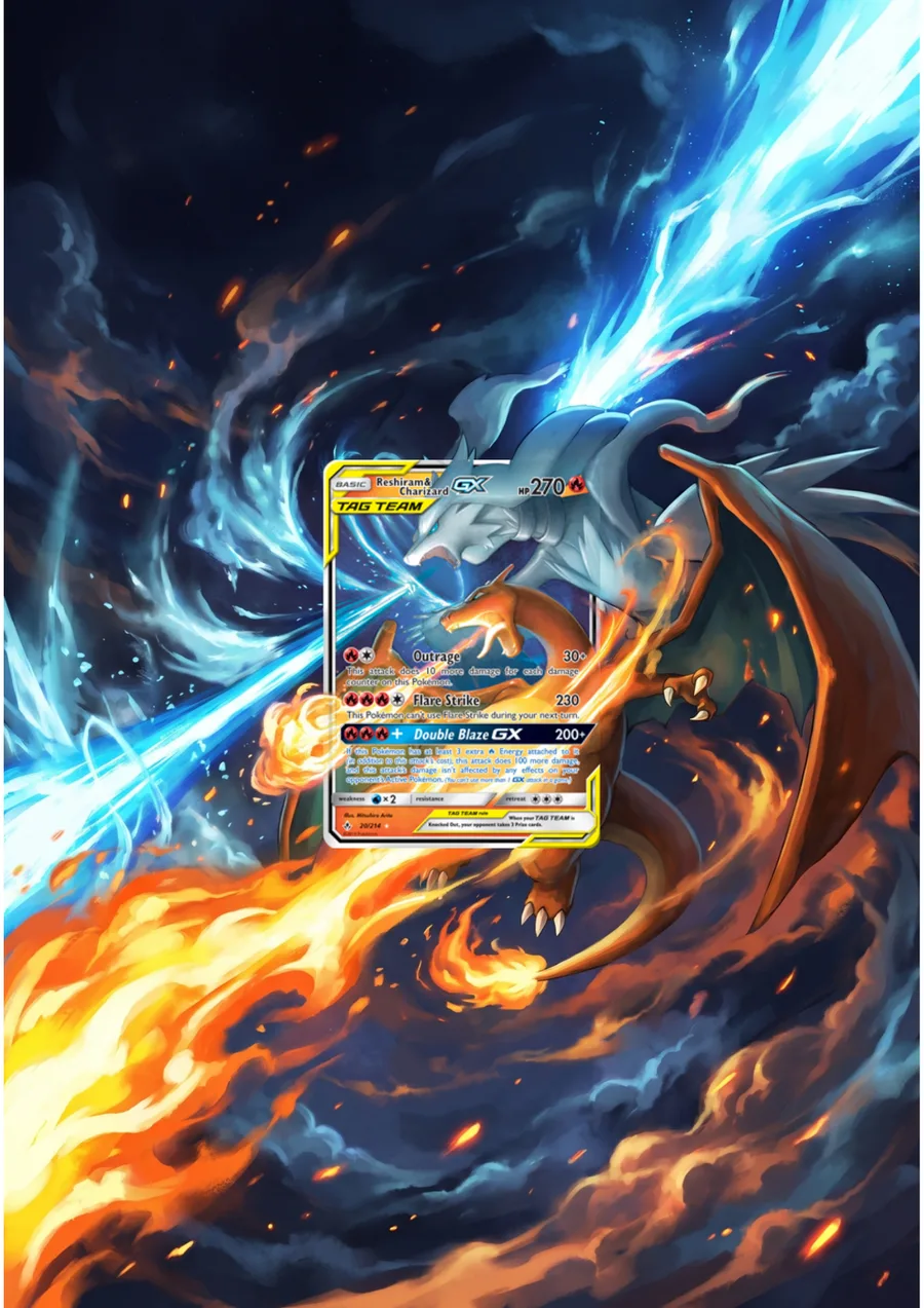 Extended art Reshiram & Charizard — Unbroken Bonds · Frame | CaliffoCustomTCG
