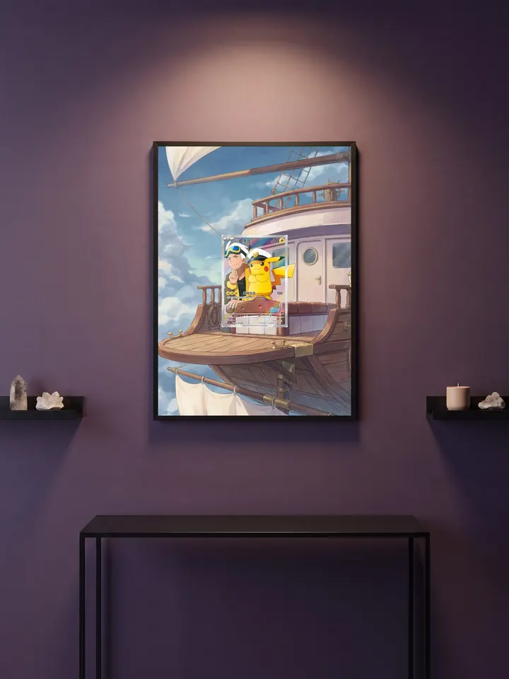 Extended art Captain Pikachu — Gem Pack · Frame | CaliffoCustomTCG